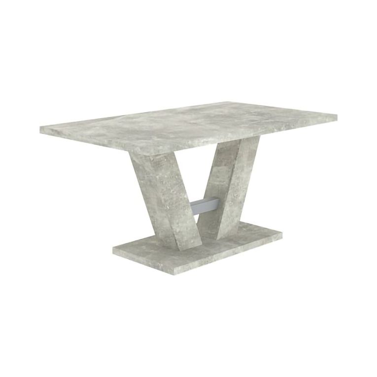 Tavolo Fisso Grigio Cemento 6 Posti Forma Rettangolare 137x90x76h cm, Sfumatura Colore Struttura Cemento - Liteneso