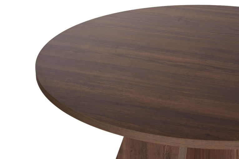 Tavolo Fisso Marrone Noce 4 Posti Forma Rotondo 120x120x75h cm, Peso Supportato 60 kg - Racale