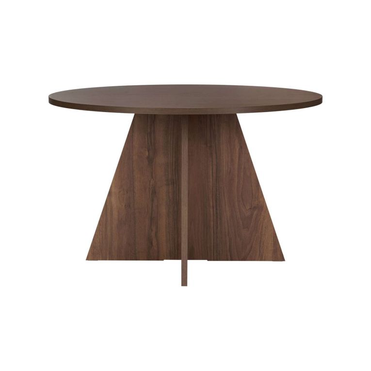 Tavolo Fisso Marrone Noce 4 Posti Forma Rotondo 120x120x75h cm, Peso Supportato 60 kg - Racale