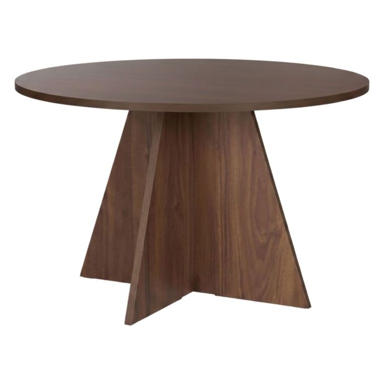 Tavolo Fisso Marrone Noce 4 Posti Forma Rotondo 120x120x75h cm, Peso Supportato 60 kg - Racale