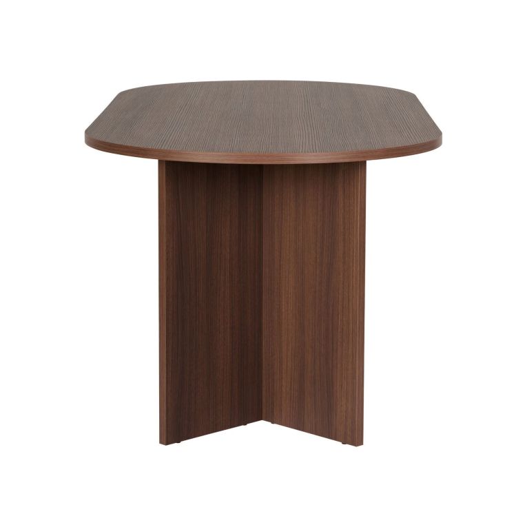 Tavolo Fisso Marrone Noce 6 Posti Forma Ovale 180x89.5x75h cm, Peso Supportato 70 kg - Monterano
