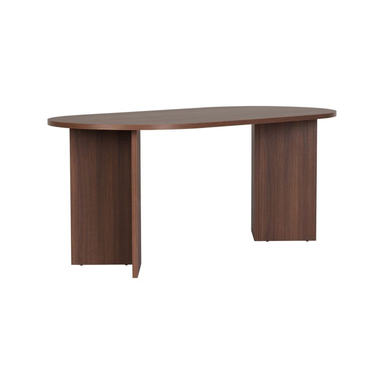 Tavolo Fisso Marrone Noce 6 Posti Forma Ovale 180x89.5x75h cm, Peso Supportato 70 kg - Monterano