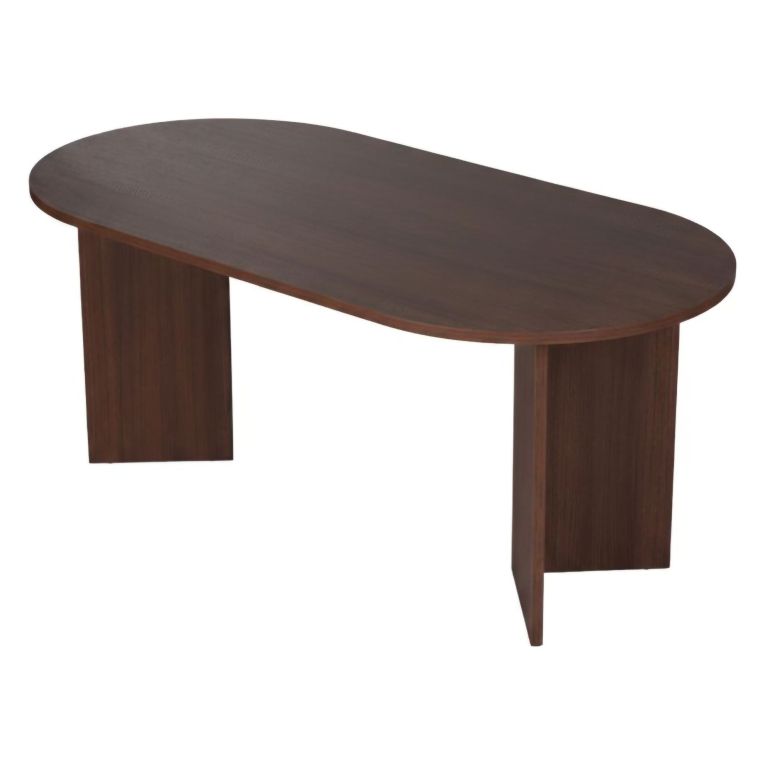 Tavolo Fisso Marrone Noce 6 Posti Forma Ovale 180x89.5x75h cm, Peso Supportato 70 kg - Monterano