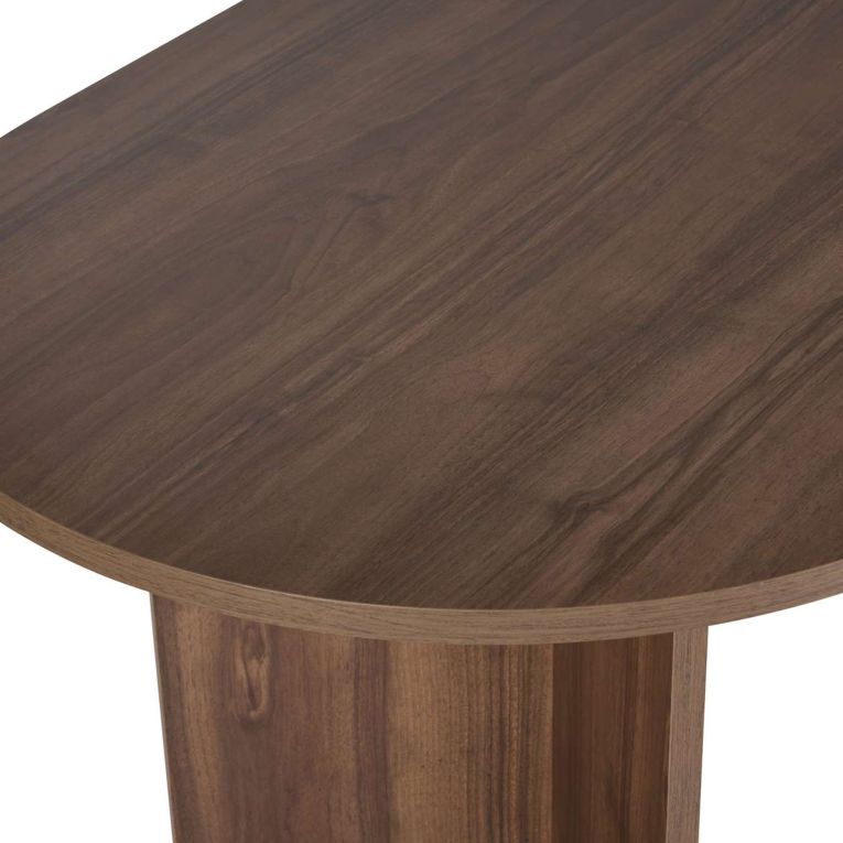 Tavolo Fisso Marrone Noce 6 Posti Forma Ovale 200x90x75h cm, Materiale Piano in Legno Nobilitato - Nofalota