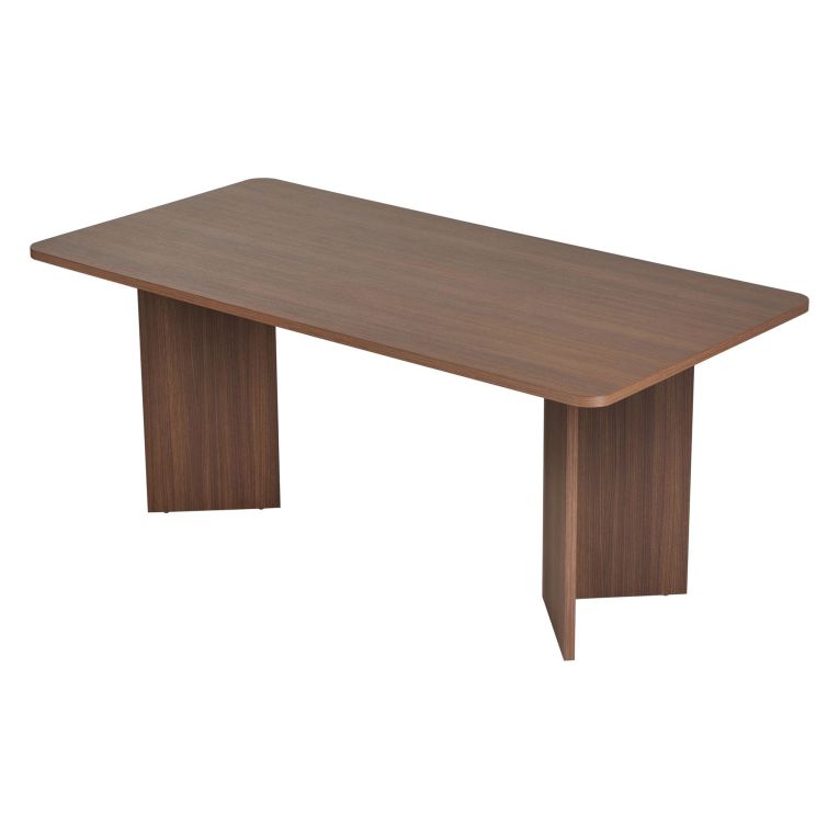 Tavolo Fisso Marrone Noce 6 Posti Forma Rettangolare 180x90x75h cm, Materiale Piano in Legno Nobilitato - Noleme