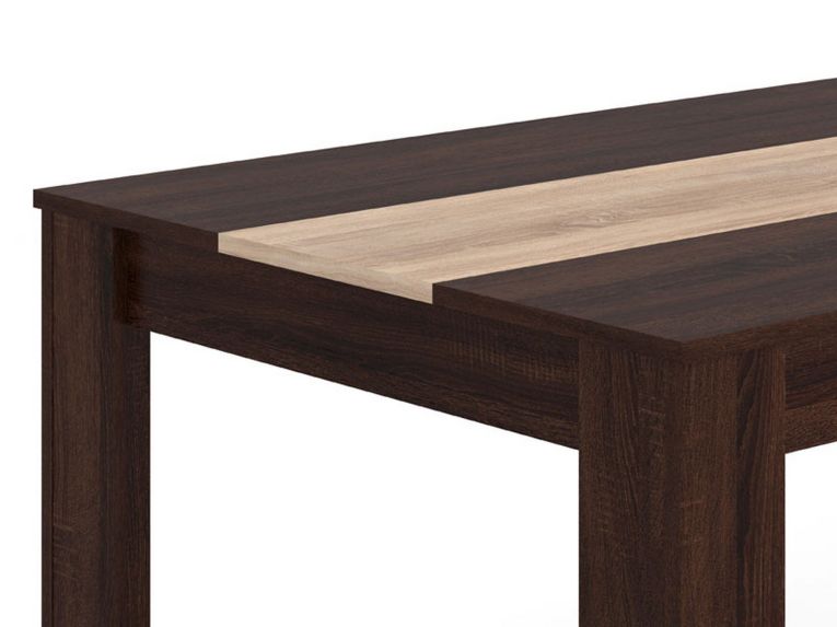 Tavolo Fisso Marrone Noce Marrone Rovere 6 Posti Forma Rettangolare 135x80.5x74.5h cm, Colore Ripiano Marrone - Simala