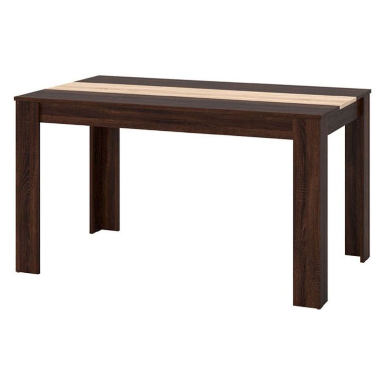 Tavolo Fisso Marrone Noce Marrone Rovere 6 Posti Forma Rettangolare 135x80.5x74.5h cm, Colore Ripiano Marrone - Simala
