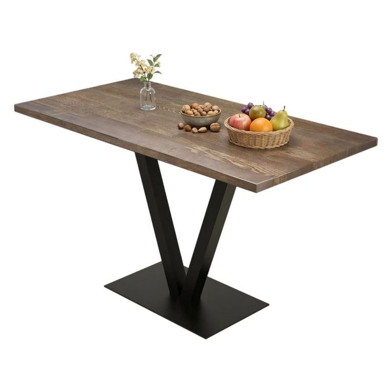 Tavolo Fisso Marrone Noce Nero 6 Posti Forma Rettangolare 125x66x77h cm, Peso Supportato 100 kg - Vadena