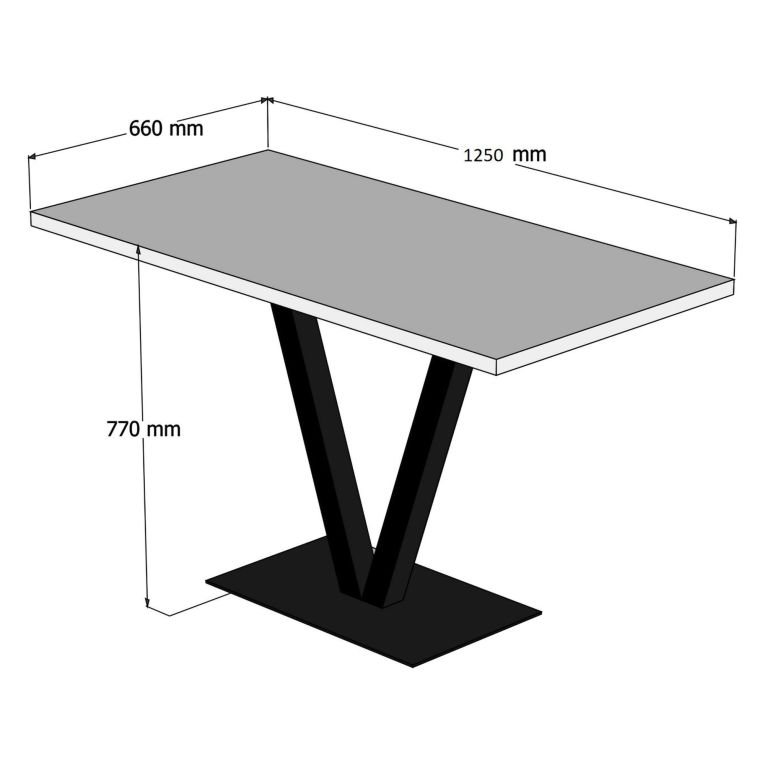 Tavolo Fisso Marrone Noce Nero 6 Posti Forma Rettangolare 125x66x77h cm, Peso Supportato 100 kg - Vadena