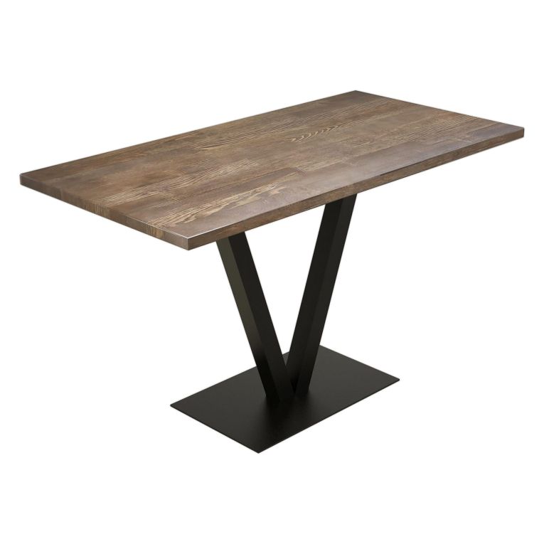 Tavolo Fisso Marrone Noce Nero 6 Posti Forma Rettangolare 125x66x77h cm, Peso Supportato 100 kg - Vadena