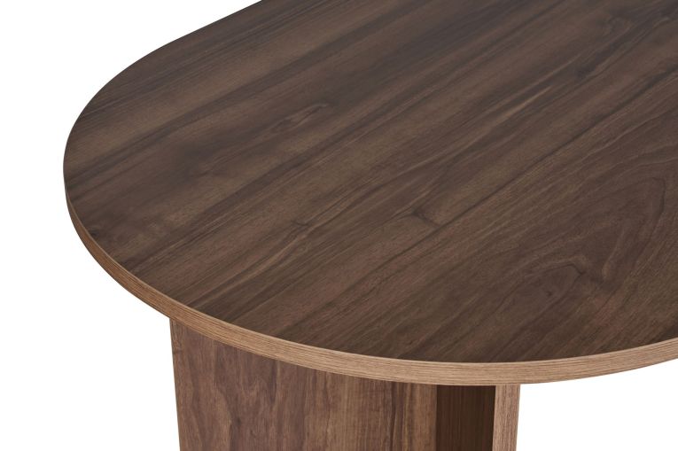 Tavolo Fisso Marrone Noce Scuro 6 Posti Forma Ovale 180x90x75h cm, Materiale Piano in Legno Nobilitato - Monterano