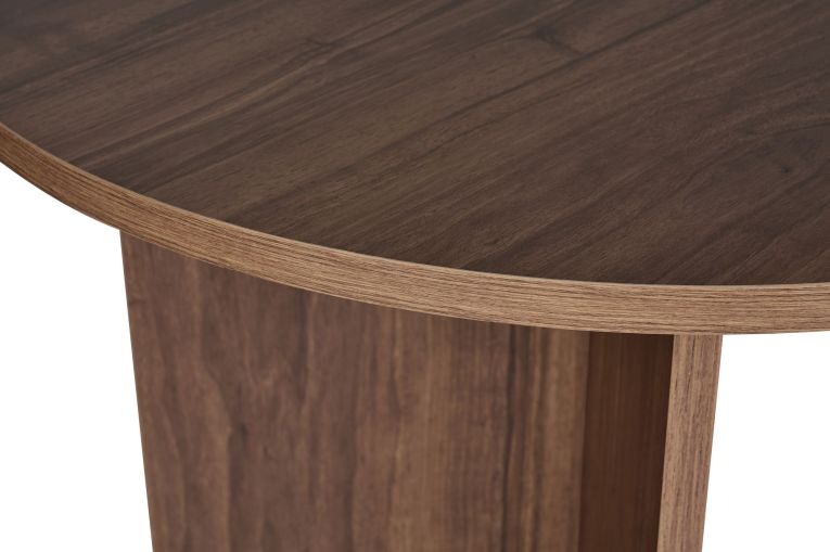 Tavolo Fisso Marrone Noce Scuro 6 Posti Forma Ovale 180x90x75h cm, Materiale Piano in Legno Nobilitato - Monterano