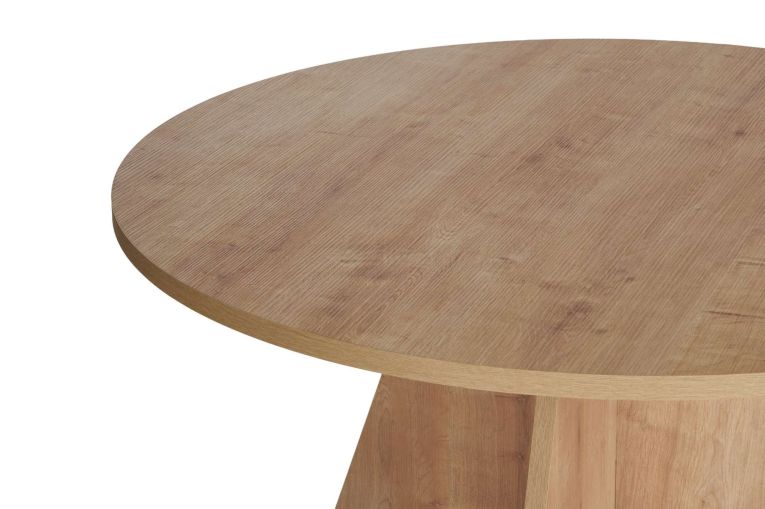Tavolo Fisso Marrone Rovere 4 Posti Forma Rotondo 120x120x75h cm, Peso Supportato 60 kg - Racale