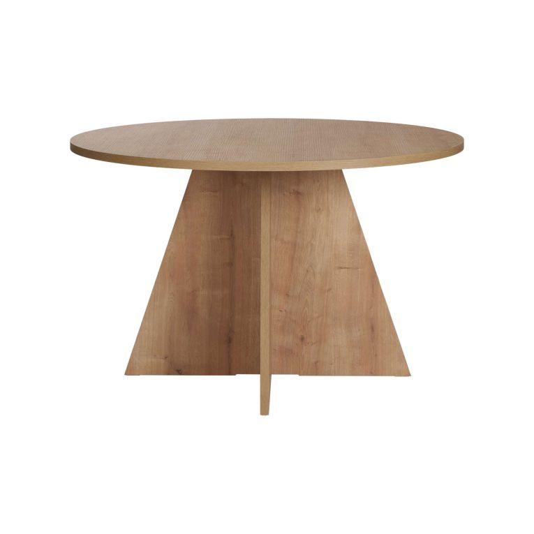 Tavolo Fisso Marrone Rovere 4 Posti Forma Rotondo 120x120x75h cm, Peso Supportato 60 kg - Racale