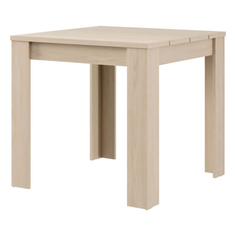 Tavolo Fisso Marrone Rovere 4 Posti Ripiano Effetto Dogato 80x80x76h cm, Forma Quadrato - Trosa