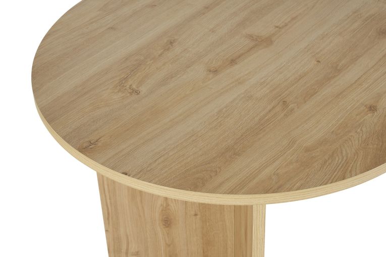 Tavolo Fisso Marrone Rovere 6 Posti Forma Ovale 180x90x75h cm, Materiale Piano in Legno Nobilitato - Monterano