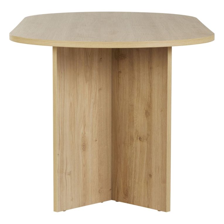 Tavolo Fisso Marrone Rovere 6 Posti Forma Ovale 180x90x75h cm, Materiale Piano in Legno Nobilitato - Monterano