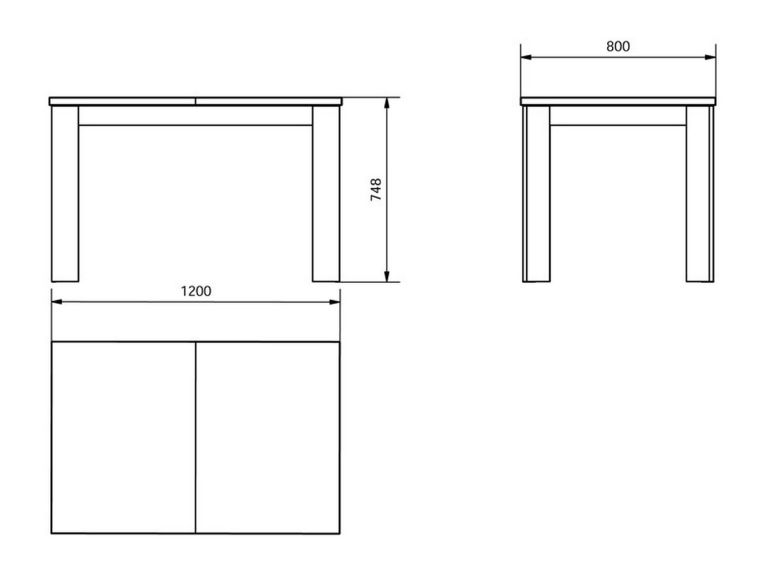Tavolo Fisso Marrone Rovere 6 Posti Forma Rettangolare 120x80x74.5h cm, Materiale Piano in Legno Nobilitato - Uscio