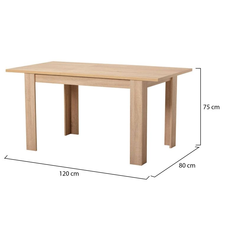 Tavolo Fisso Marrone Rovere 6 Posti Forma Rettangolare 120x80x74.5h cm, Materiale Piano in Legno Nobilitato - Uscio