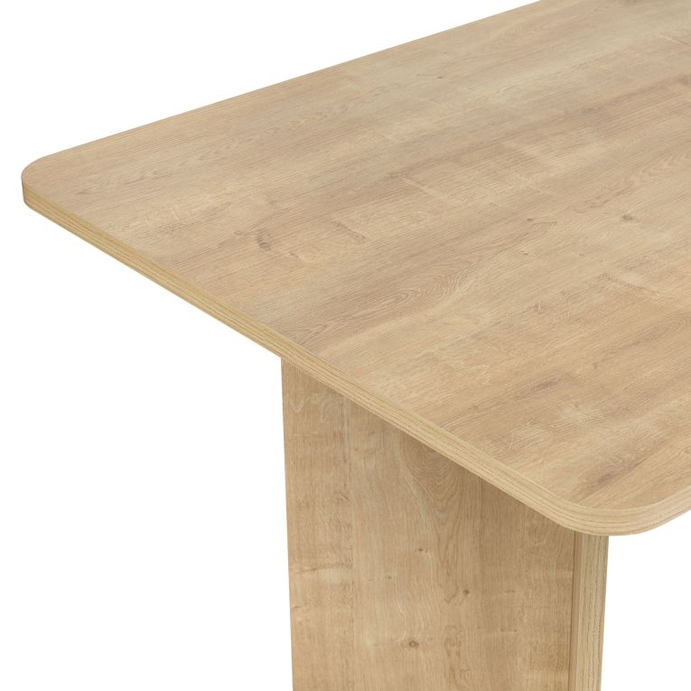 Tavolo Fisso Marrone Rovere 6 Posti Forma Rettangolare 180x90x75h cm, Materiale Piano in Legno Nobilitato - Noleme