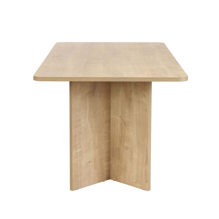 Tavolo Fisso Marrone Rovere 6 Posti Forma Rettangolare 180x90x75h cm, Materiale Piano in Legno Nobilitato - Noleme