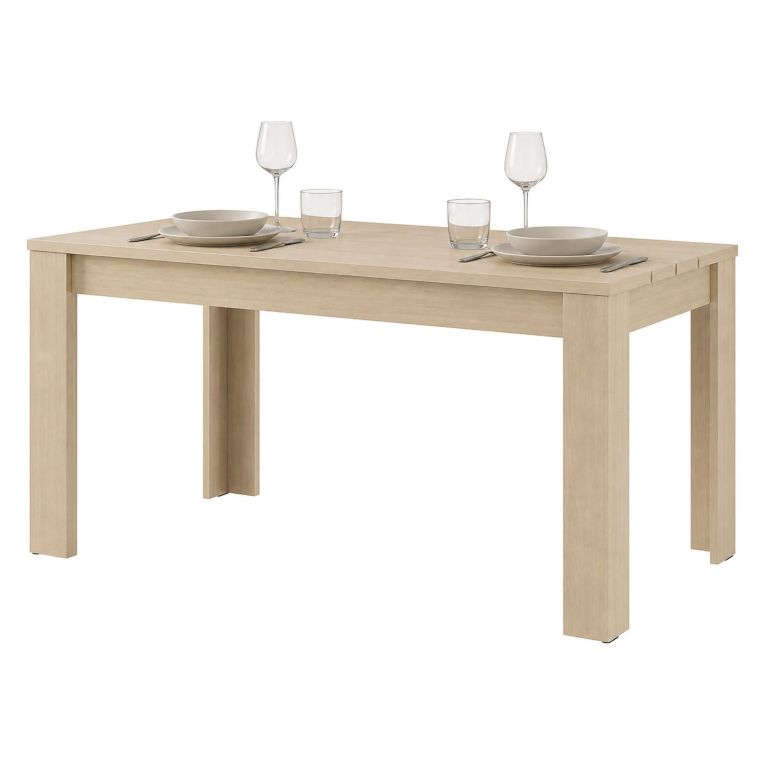 Tavolo Fisso Marrone Rovere 6 Posti Ripiano Effetto Dogato 135x80x76h cm, Forma Rettangolare - Luarca