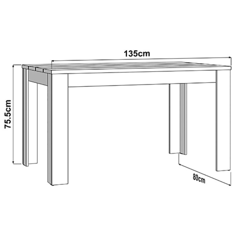 Tavolo Fisso Marrone Rovere 6 Posti Ripiano Effetto Dogato 135x80x76h cm, Forma Rettangolare - Luarca