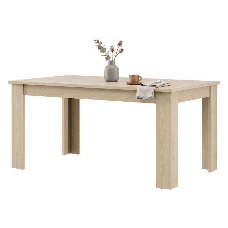 Tavolo Fisso Marrone Rovere 8 Posti Forma Rettangolare 160x90x77h cm, Sfumatura Colore Struttura Rovere - Rifred