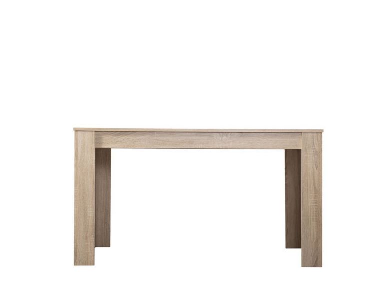 Tavolo Fisso Marrone Rovere Bianco 6 Posti Forma Rettangolare 135x80.5x74.5h cm, Colore Struttura Bianco - Simala