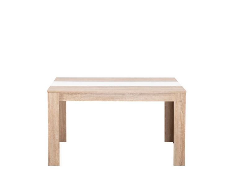 Tavolo Fisso Marrone Rovere Bianco 6 Posti Forma Rettangolare 135x80.5x74.5h cm, Colore Struttura Bianco - Simala