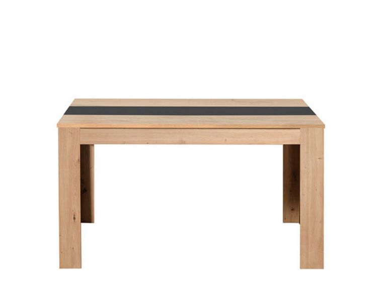 Tavolo Fisso Marrone Rovere Nero 6 Posti Forma Rettangolare 135x80.5x74.5h cm, Colore Struttura Nero - Simala