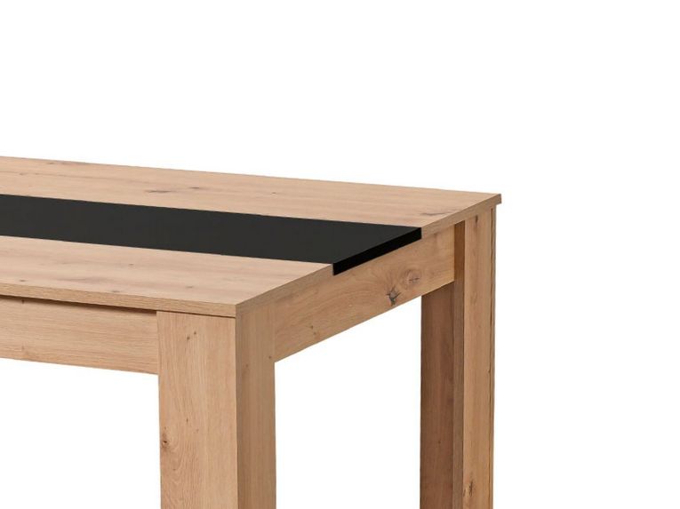 Tavolo Fisso Marrone Rovere Nero 6 Posti Forma Rettangolare 135x80.5x74.5h cm, Colore Struttura Nero - Simala