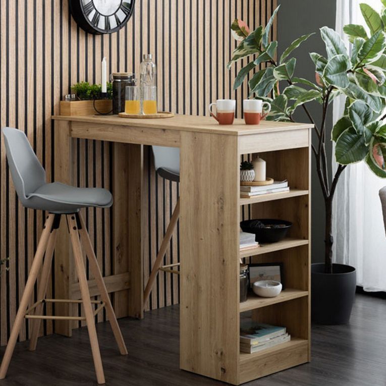Tavolo Fisso Marrone Rovere Nodi 2 Posti Forma Rettangolare 120x50x105h cm, Materiale Piano in Legno Nobilitato - Sedriano