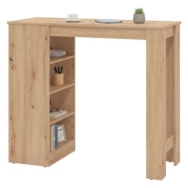 Tavolo Fisso Marrone Rovere Nodi 2 Posti Forma Rettangolare 120x50x105h cm, Materiale Piano in Legno Nobilitato - Sedriano