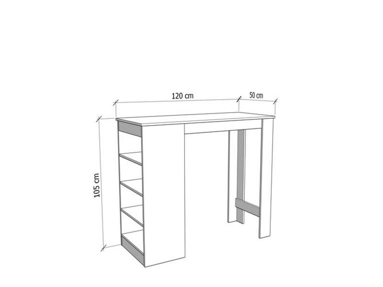 Tavolo Fisso Marrone Rovere Nodi 2 Posti Forma Rettangolare 120x50x105h cm, Materiale Piano in Legno Nobilitato - Sedriano