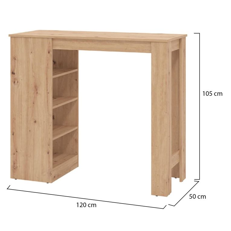 Tavolo Fisso Marrone Rovere Nodi 2 Posti Forma Rettangolare 120x50x105h cm, Materiale Piano in Legno Nobilitato - Sedriano