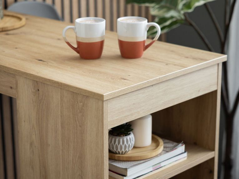 Tavolo Fisso Marrone Rovere Nodi 2 Posti Forma Rettangolare 120x50x105h cm, Materiale Piano in Legno Nobilitato - Sedriano