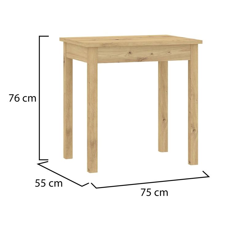 Tavolo Fisso Marrone Rovere Nodi 4 Posti Forma Quadrato 75x55x76h cm, Sfumatura Colore Struttura Rovere Nodi - Loda