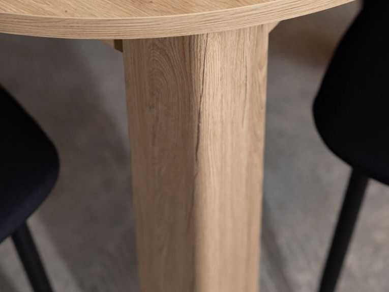 Tavolo Fisso Marrone Rovere Nodi 4 Posti Forma Rotondo 106.5x106.5x76.5h cm, Materiale Piano in Legno Nobilitato - Gorlago