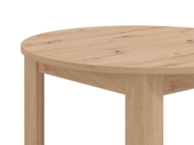 Tavolo Fisso Marrone Rovere Nodi 4 Posti Forma Rotondo 106.5x106.5x76.5h cm, Materiale Piano in Legno Nobilitato - Gorlago