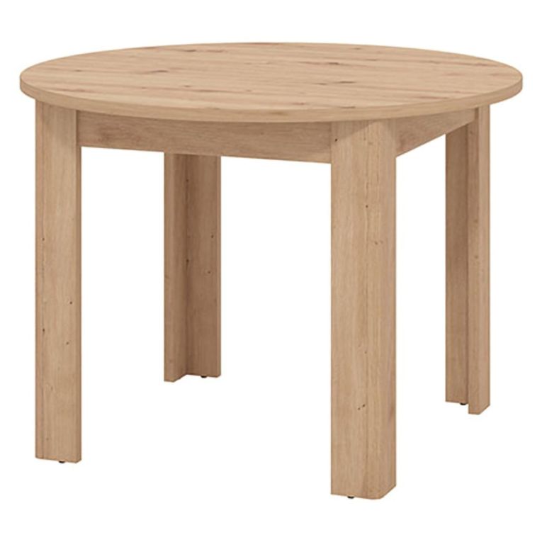 Tavolo Fisso Marrone Rovere Nodi 4 Posti Forma Rotondo 106.5x106.5x76.5h cm, Materiale Piano in Legno Nobilitato - Gorlago
