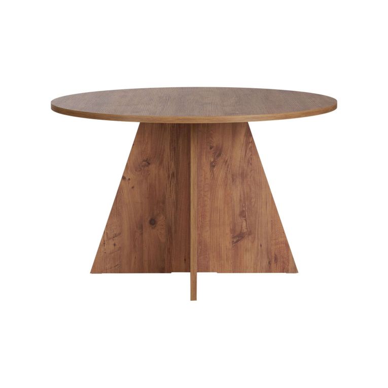 Tavolo Fisso Marrone Rovere Nodi 4 Posti Forma Rotondo 120x120x75h cm, Peso Supportato 60 kg - Racale