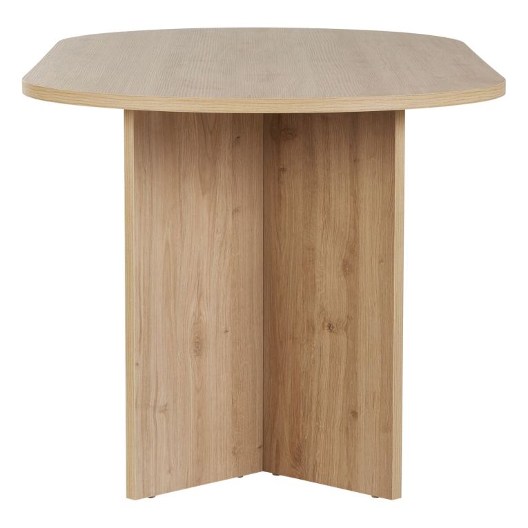 Tavolo Fisso Marrone Rovere Nodi 6 Posti Forma Ovale 180x90x75h cm, Materiale Piano in Legno Nobilitato - Monterano