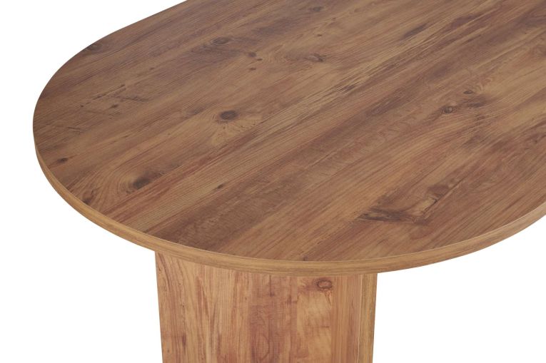 Tavolo Fisso Marrone Rovere Nodi 6 Posti Forma Ovale 200x90x75h cm, Materiale Piano in Legno Nobilitato - Nofalota