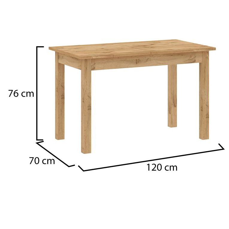 Tavolo Fisso Marrone Rovere Nodi 6 Posti Forma Rettangolare 120x70x76h cm, Sfumatura Colore Struttura Rovere Nodi - Litabana