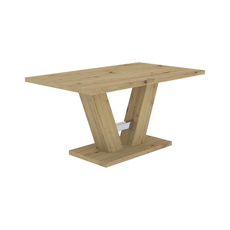 Tavolo Fisso Marrone Rovere Nodi 6 Posti Forma Rettangolare 137x90x76h cm, Sfumatura Colore Struttura Rovere Nodi - Liteneso