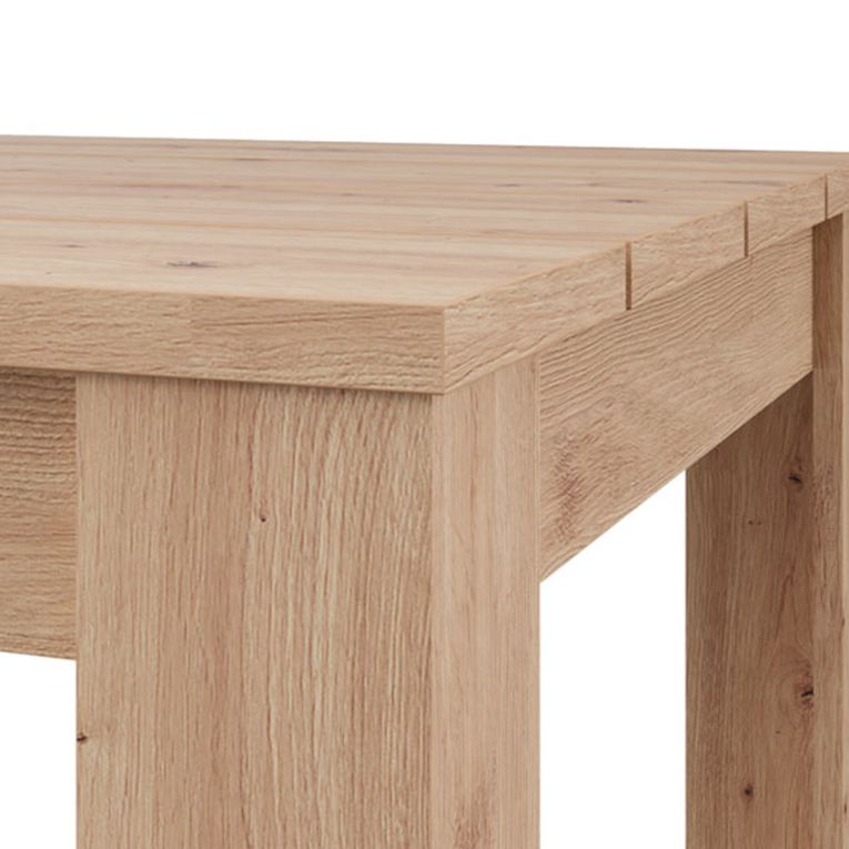 Tavolo Fisso Marrone Rovere Nodi 6 Posti Ripiano Effetto Dogato 135x80x76h cm, Forma Rettangolare - Luarca