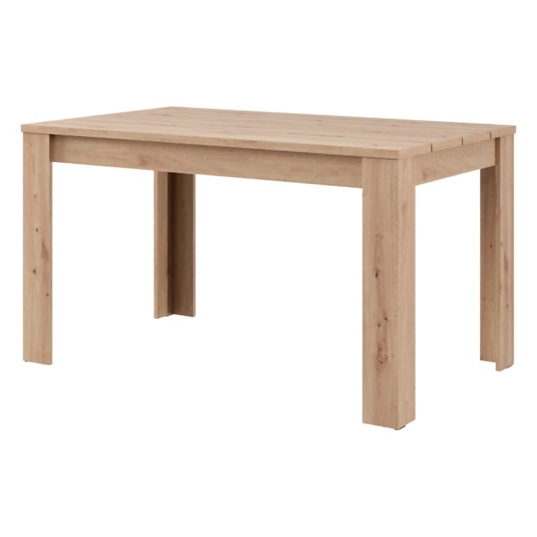 Tavolo Fisso Marrone Rovere Nodi 6 Posti Ripiano Effetto Dogato 135x80x76h cm, Forma Rettangolare - Luarca