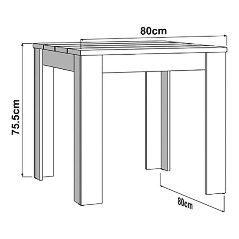 Tavolo Fisso Marrone Rovere Nodi 6 Posti Ripiano Effetto Dogato 80x80x76h cm, Forma Quadrato - Trosa