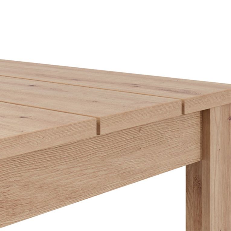 Tavolo Fisso Marrone Rovere Nodi 6 Posti Ripiano Effetto Dogato 80x80x76h cm, Forma Quadrato - Trosa